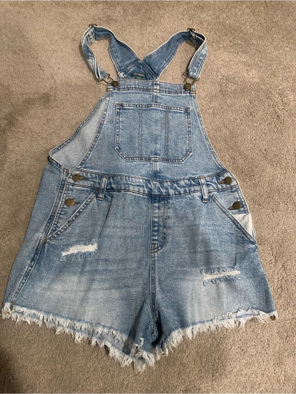 Denim Short Overalls - Light Blue women’s  One Piece